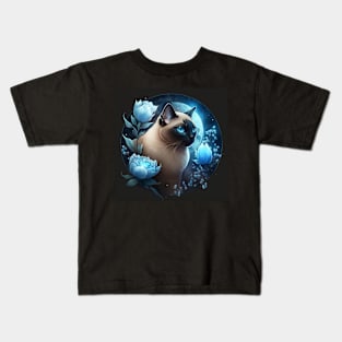 Glowing Blue Siamese Kids T-Shirt